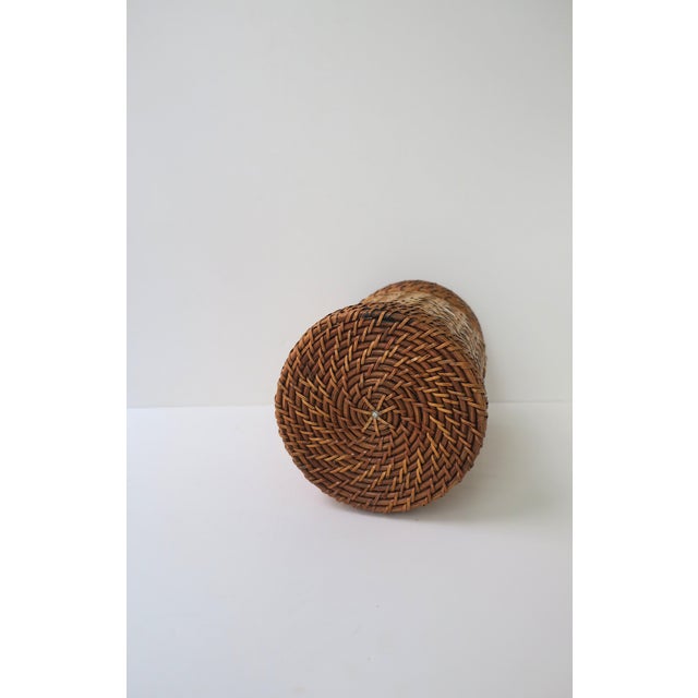 Wicker Cane Hurricane Candle Lamp For Sale - Image 9 of 9