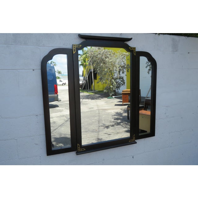 Bassett Hollywood Regency Trifold Vanity Dresser Bathroom Wall Mirror For Sale - Image 9 of 12