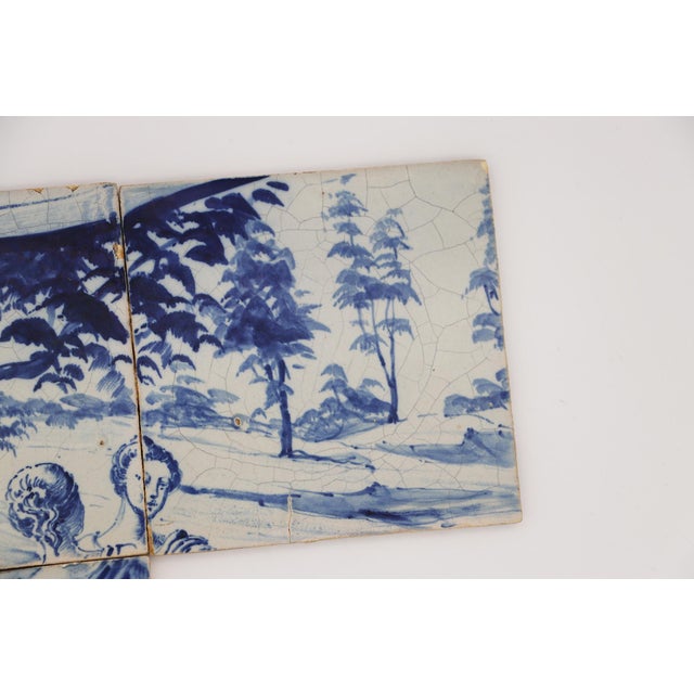 Baroque 19th Century Set of Three Tiles Depicting Two Women, Portuguese For Sale - Image 3 of 9