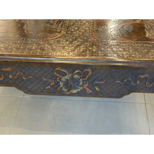 Chinoiserie Vintage Mario Buatta for John Widdicomb Chinoiserie Ming Cocktail Coffee Table For Sale - Image 3 of 12