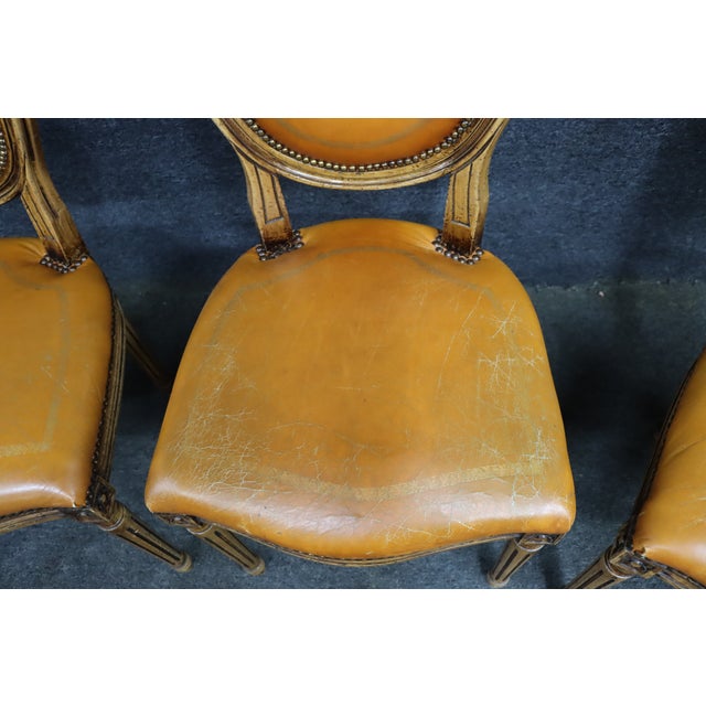 Maitland-Smith Attributed Louis XVI Style Leather Upholstered Side Chairs, Set of 4 For Sale - Image 15 of 18