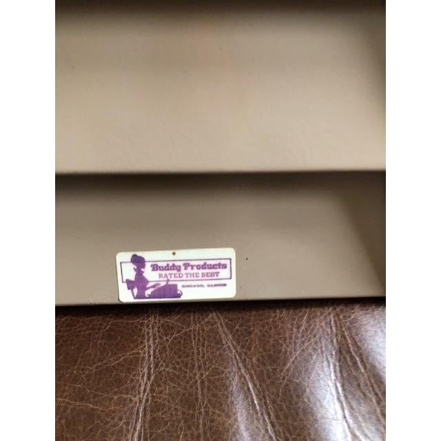 Mid 20th Century Vintage Mid-Century Metal Buddy Magazine or Document Wall Rack For Sale - Image 4 of 5