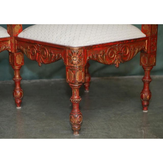 Black 19th Century Carved Red and Gilt Tête-À-Tête Lovers Conversation Set For Sale - Image 8 of 18