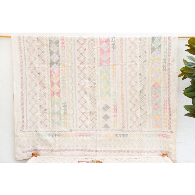 Textile Bohemian Rhapsody Hand-Stitched Cotton Kantha Bedcover For Sale - Image 7 of 7
