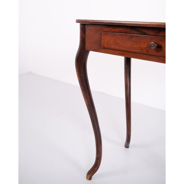 Mahogany Side Table with Drawer and Curved Legs, 1910 For Sale - Image 8 of 11