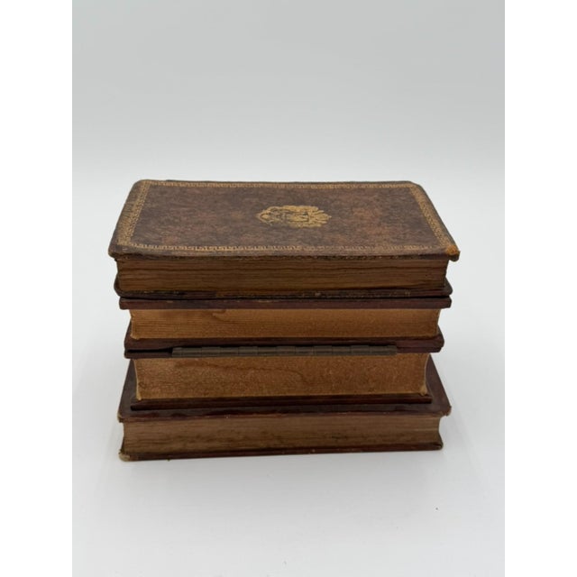 Late 19th Century French Leather Book Liquor Tantalus with box - 7 pcs For Sale - Image 9 of 14
