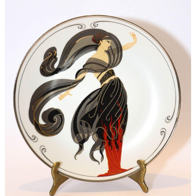 Erté Erté "Flames of Love" Sevenarts Porcelain Collector Plate Romain De Tirtoff For Sale - Image 4 of 4