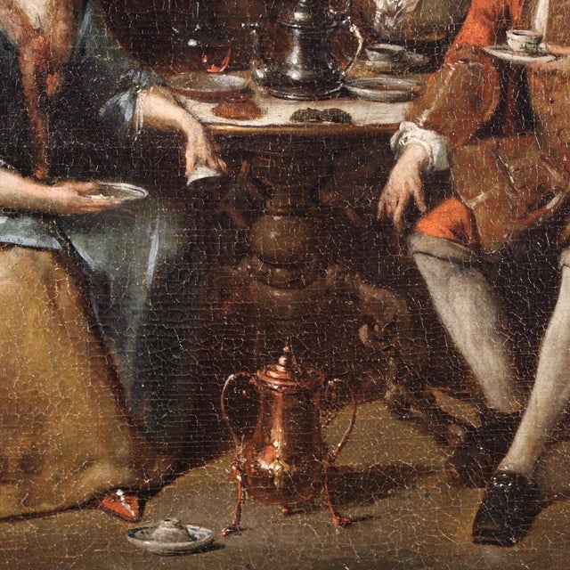 Gallant Scenes, 1720, Oil on Canvases, Framed, Set of 2 For Sale - Image 9 of 16