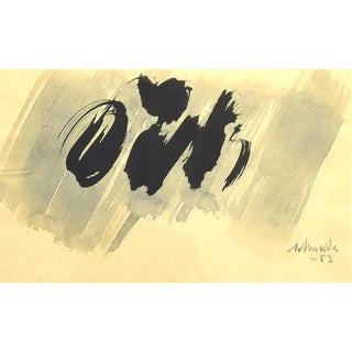 Gerhard Schneider, Composition Watercolor on Paper, Abstract Style, Signed, 1963 For Sale