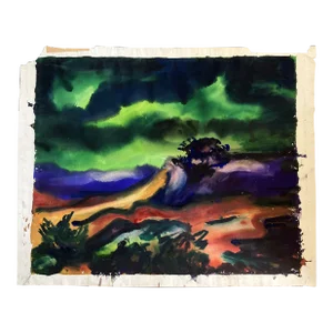 1970’s Original Modernist Abstract Landscape Watercolor Painting