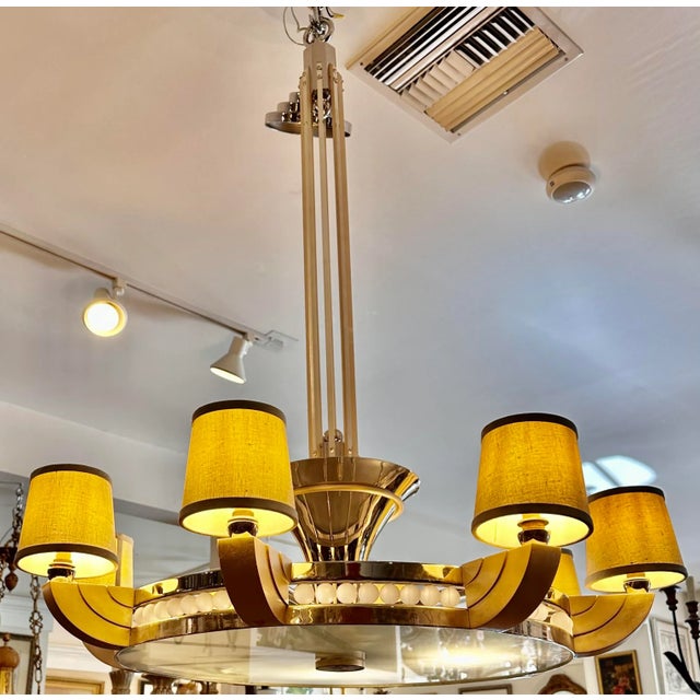 Art Deco Art Deco Sally Sirkin Lewis for J Robert Scott Chandelier For Sale - Image 3 of 5