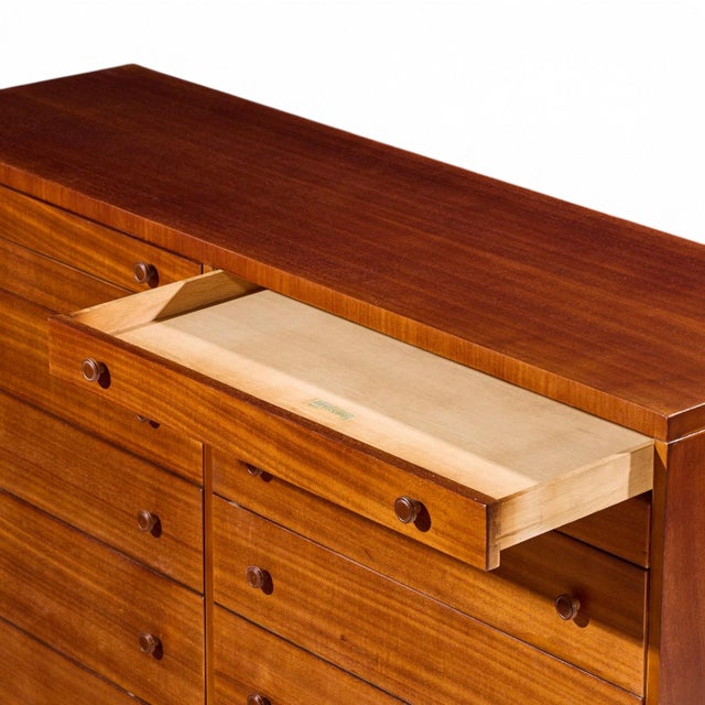 Robsjohn Gibbings for Widdicomb Mid Century Mahogany 12-Drawer Dresser For Sale In Chicago - Image 6 of 9