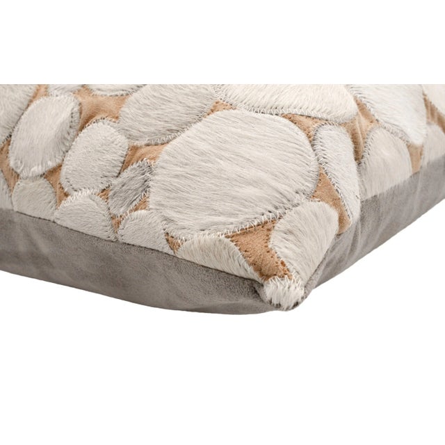 Canvello Genuine Cowhide Leather Decorative Throw Pillow With Feather Down Insert Included For Sale In San Francisco - Image 6 of 8