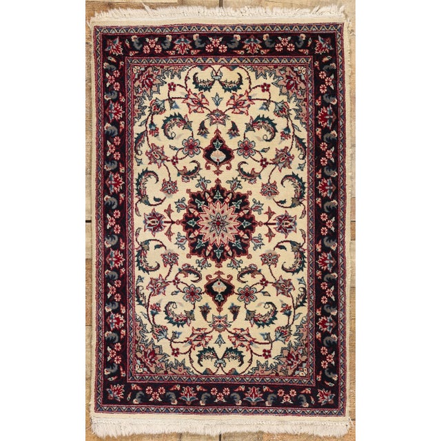 Vintage Beige Chinese Tabriz Rug - 02'02 X 03'03 For Sale - Image 9 of 9