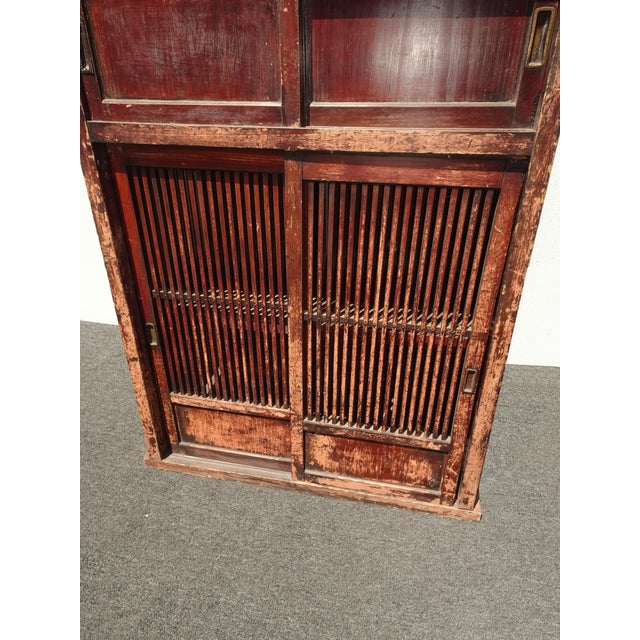 Brown Share Antique 1900's Wabisabi Japanese Antique Tansu Storage Cabinet Sideboard For Sale - Image 8 of 18