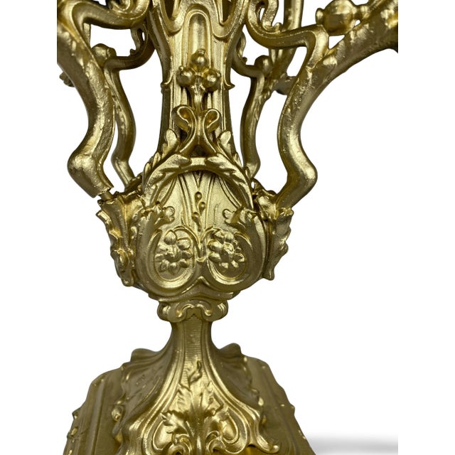 Rococo Gilt Bronze Candleholders, Set of 2 For Sale - Image 16 of 18