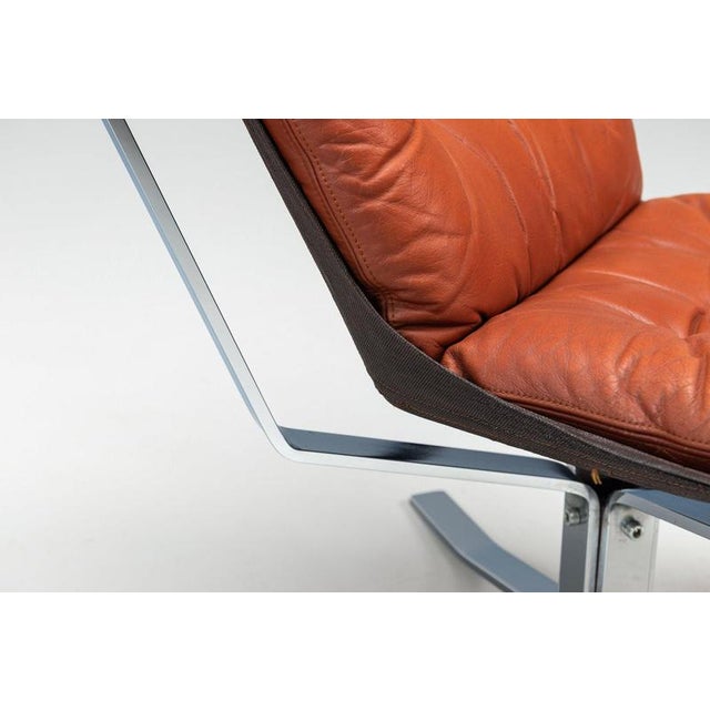 Falcon Lounge Chair Leather and Metal by Sigurd Ressell for Vatne Møbler, 1970 For Sale - Image 13 of 17