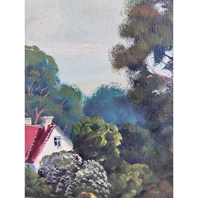 Vintage Original Large Landscape Oil Painting, Signed Countryside Art For Sale - Image 12 of 14