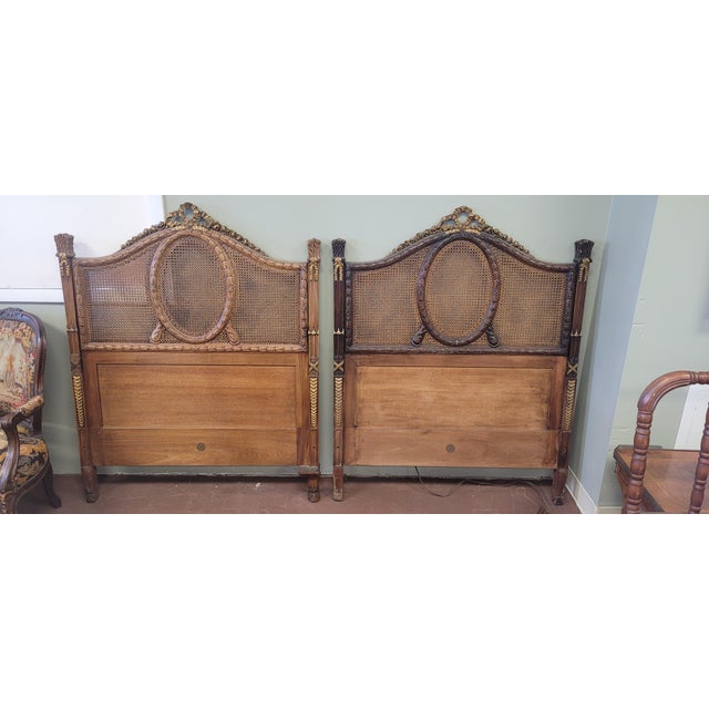 Late 19th Century Pair of French Cane Twin Headboards For Sale - Image 12 of 15