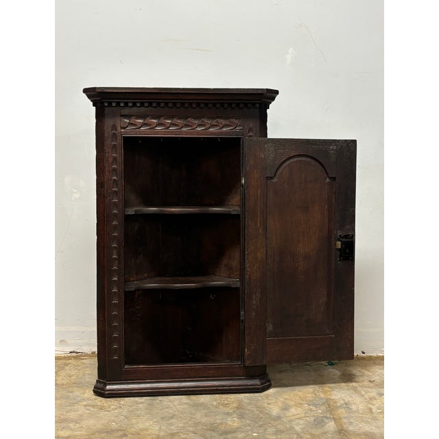Antique English Oak Corner Cabinet For Sale In Naples, FL - Image 6 of 7