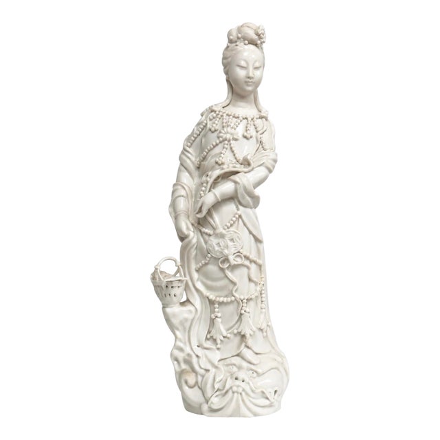 Antique White Porcelain Guanyin Figure For Sale
