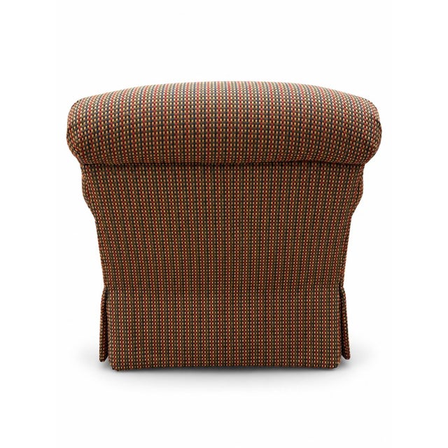 Textile Vintage 1999 Ethan Allen Upholstered Armchair Pair With Matching Ottoman For Sale - Image 7 of 10