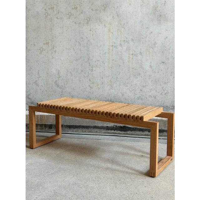 Cutter bench designed by Niels Hvass produced by Trip Trap, Denmark 70's. The bench is made of solid oak, are in a very...
