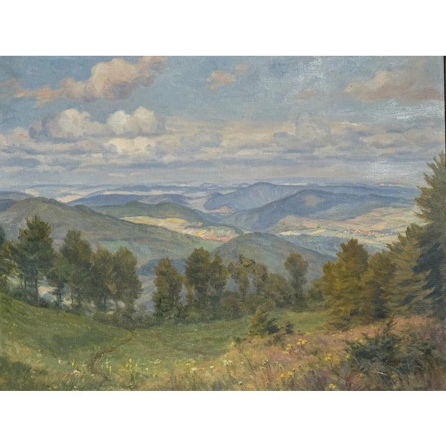 Heinrich Pforr, View of Meißner into the Werra Valley, Oil Painting on Canvas For Sale - Image 7 of 13