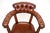 Antique Victorian Oak and Leather Swivel Desk Chair attributed to James Shoolbred, 1880 For Sale - Image 6 of 9