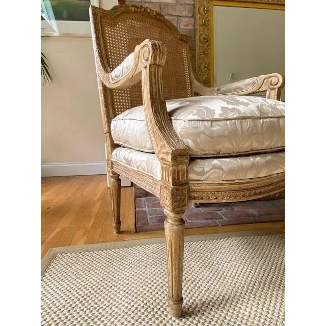 Nancy Corzine Upholstered Louis XVI Style Lounge Chairs, a Pair For Sale In New York - Image 6 of 18
