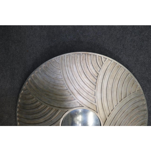 2000 - 2009 Silver Distressed Mirror and Silver Art Deco Framed Accent Wall Mirror For Sale - Image 5 of 8