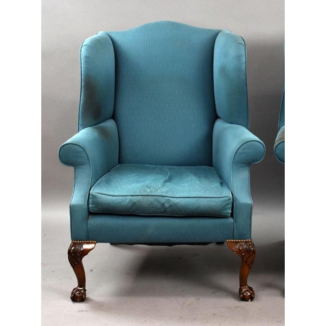 Antique Wing Back Lounge Chairs, 1920s, Set of 2 For Sale - Image 3 of 9