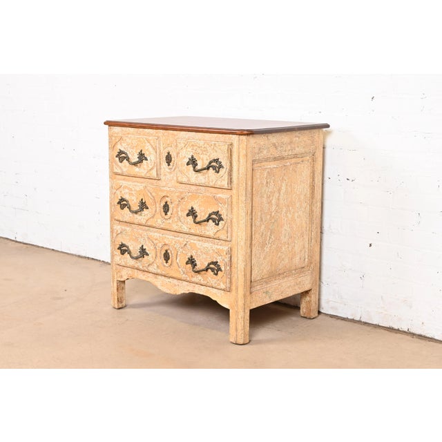 French Provincial Minton Spidell French Provincial Louis XV Bedside Chest For Sale - Image 3 of 12