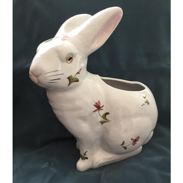 Vintage Alcobaca Ceramic Bunny Rabbit Cache Pot Vase Chairish