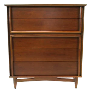 Mid Century Walnut Highboy Dresser Chest by Dixie