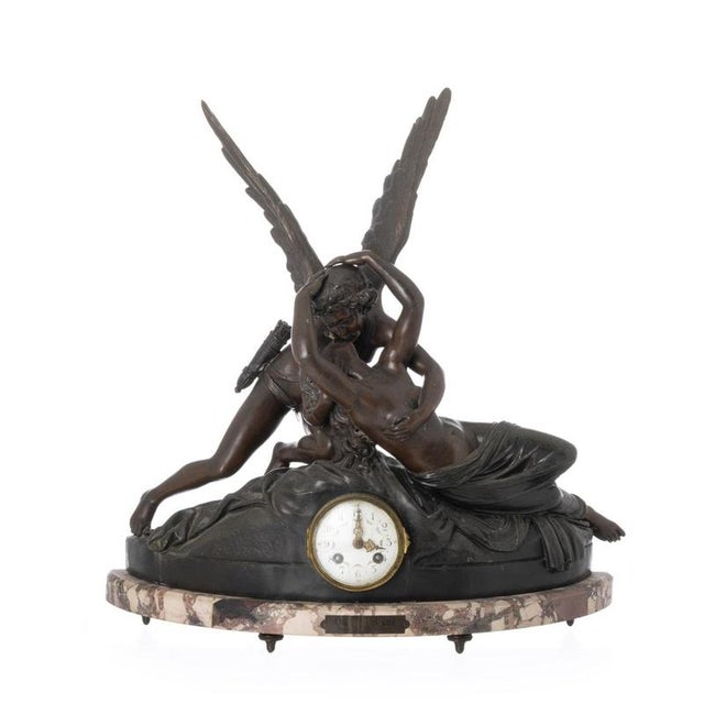 Amour et Psyche Table Clock, 19th Century For Sale - Image 6 of 6