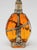 Moroccan Amber Glass Perfume Bottle with Silvered Metal Overlay, Rose Water Sprinkler Elegant vintage Moroccan perfume...