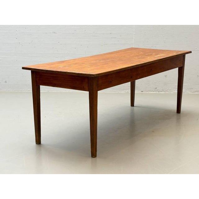 Brown Farmhouse Wooden Table in Softwood, 1960s For Sale - Image 8 of 17