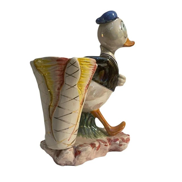 1970s Polychrome Ceramic Figurine of Donald Duck, 20th Century For Sale - Image 5 of 8