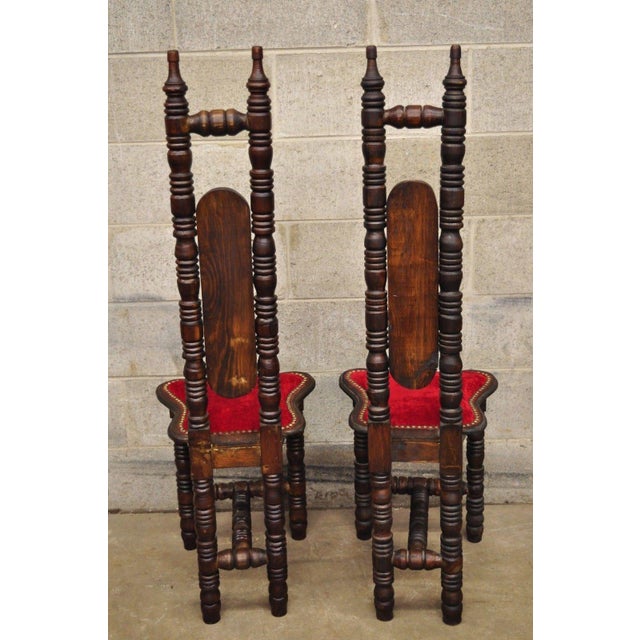 Vintage Spanish Jacobean Renaissance Revival Gothic Red Hall Prayer