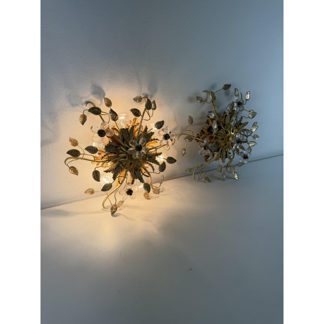 Vintage Six-Light Wall Lamps by Banci Firenze, 1970, Set of 2 For Sale - Image 6 of 13