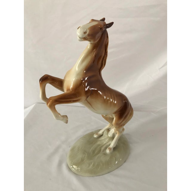 Royal Dux Porcelain Rearing Horse 1940’s For Sale - Image 11 of 11