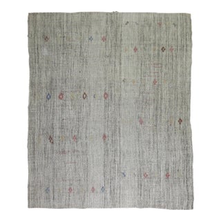 Early 21st Century Gray Bohemian Turkish Kilim - 7'1" x 9'4" For Sale