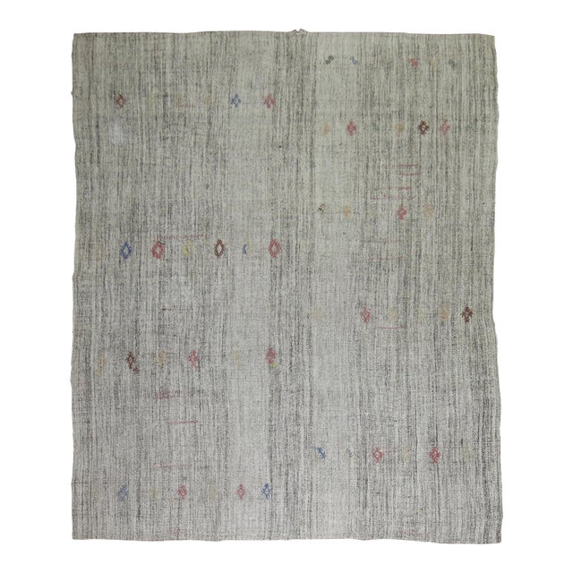 Gray Bohemian Turkish Kilim For Sale