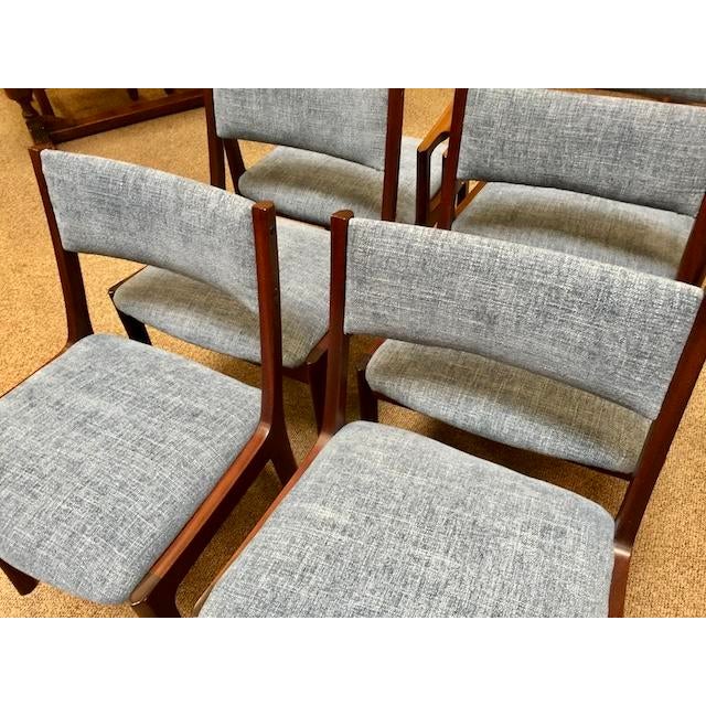 Set of Six Danish Modern Mahogany Framed Dining Chairs by Andels-Möbel-Magasinet, Denmark c.1960 For Sale In San Francisco - Image 6 of 7
