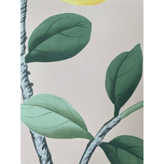 Not Yet Made - Made To Order 36"* H100"/Panel, Chinoiserie Light Pink Lemon Garden & Butterflies Wallpaper Panels, Scenic Wallpaper Panels For Sale - Image 5 of 5