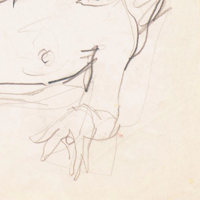 Mid-Century Modern 'Reclining Nude' by Victor Di Gesu, California, Paris, Louvre, Academie Chaumiere, San Francisco Art Association, Los Angeles County Museum of Art For Sale - Image 3 of 7