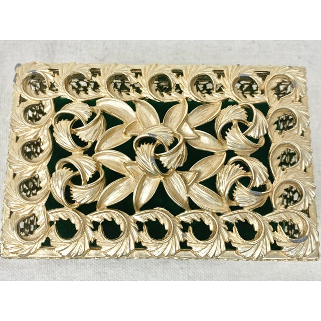 Gold Vintage Filigree Jewelry Box For Sale - Image 8 of 9