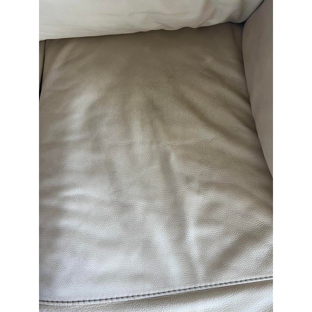 Modern Design Within Reach DWR Leather Sectional in Cream For Sale - Image 3 of 5