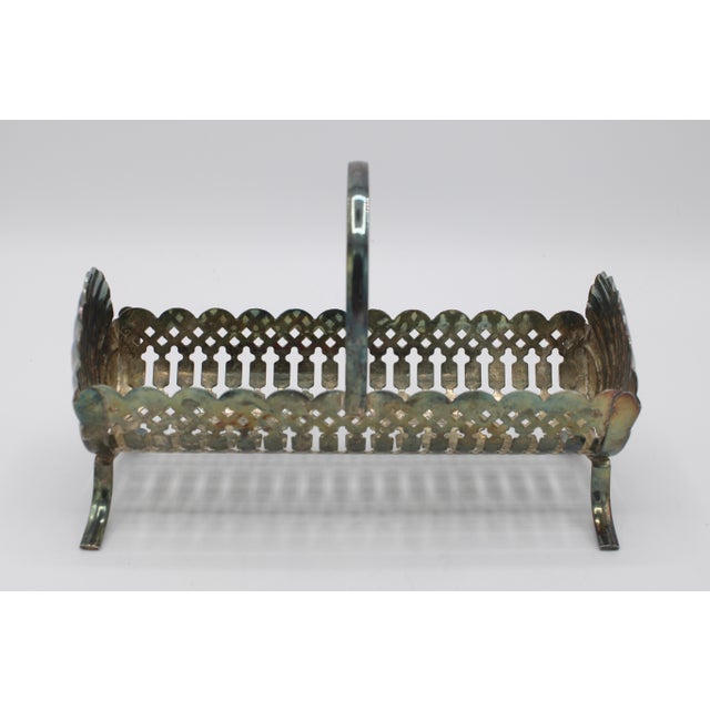 English Vintage English Silver Plate Biscuit Tray For Sale - Image 3 of 9